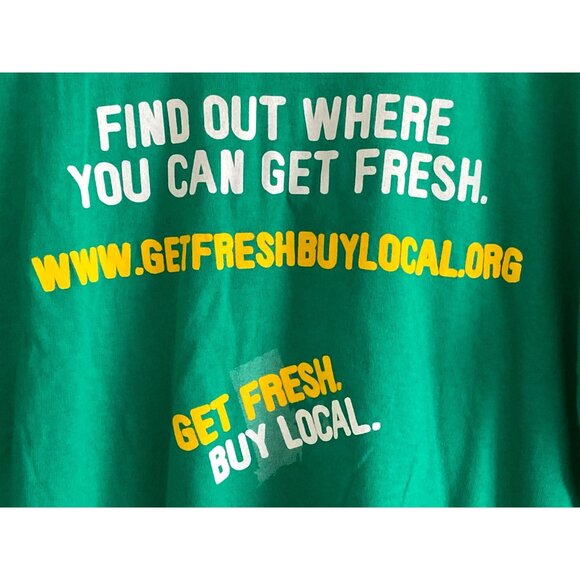 VTG Gildan Ultra Cotton Daves Fresh Marketplace Rhode Island Green Graphic Tee T - Picture 6 of 6